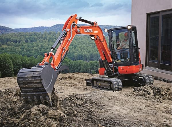 Excavator working on site