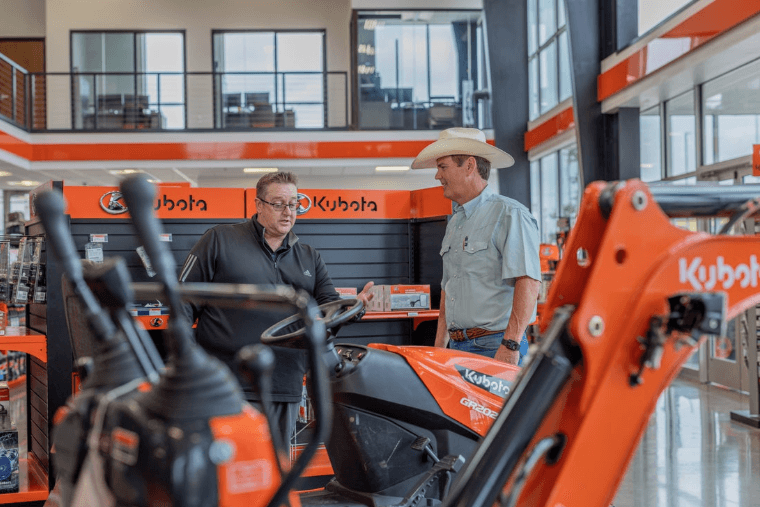Kubota salesman helping a customer