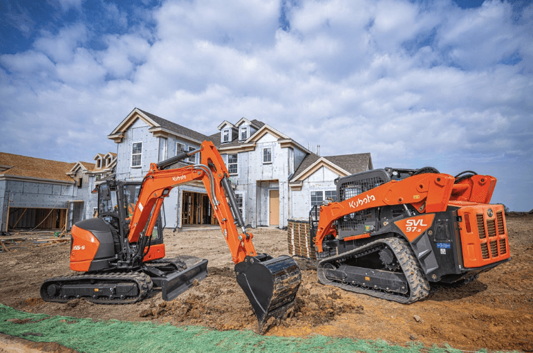 Construction Equipment working together on a site